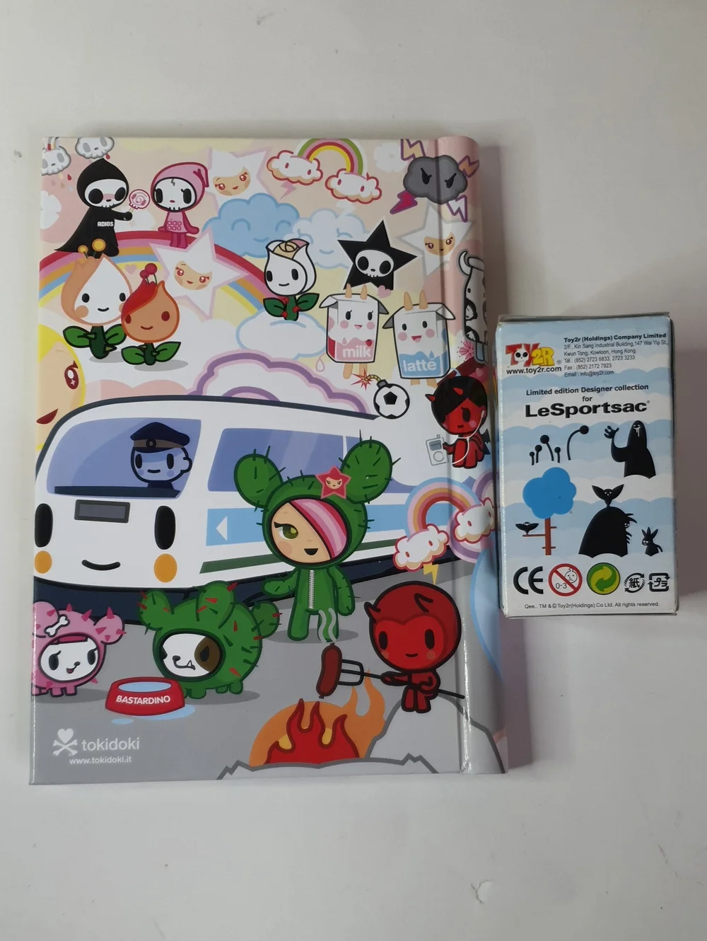 tokidoki Hardcover Spiral Notebook with Silver Qee Figurine New